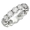 Size: 5.5 – Round Cut Lab Grown Diamond Eternity Ring in 14k White Gold (6 cttw FG/VS2)