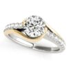 Size: 7 – 14k Two Tone Gold Split Shank Style Diamond Engagement Ring (1 1/4 cttw)