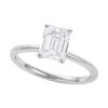 Size: 8.5 – 1 1/2 Carat Emerald Lab Grown IGI G/VS1 Diamond Solitaire Ring in 14K White Gold