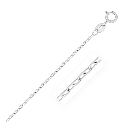 Size: 20” – 14k White Gold Faceted Cable Link Chain (1.20 mm)