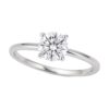 Size: 6.5 – 3/4 Carat Round Lab Grown IGI G/VS1 Diamond Solitaire Ring in 14K White Gold