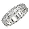 Size: 8.5 – Emerald Cut Lab Grown Diamond Eternity Ring in 14k White Gold (6 cttw FG/VS2)