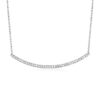 Size: 18” – Sterling Silver Curved Bar Necklace with Cubic Zirconias