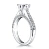 Size: 6.5 – 14k White Gold Pave Diamond Cathedral Engagement Ring