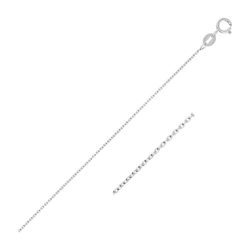Size: 16” – 14k White Gold Oval Cable Link Chain (0.97 mm)