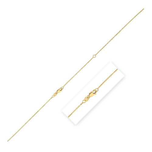 Size: 18 – Double Extendable Bead Chain in 14k Yellow Gold (1.00 mm)