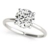Size: 7.5 – 14k White Gold Prong Set Round Diamond Engagement Ring (2 cttw)