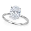 Size: 4.5 – 2 Carat Oval Lab Grown IGI G/VS1 Diamond Solitaire Ring in 10K White Gold