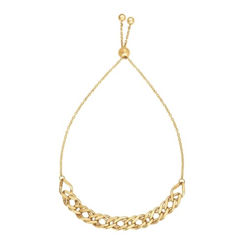 Size: 9.25” – Adjustable Chain Bracelet in 14k Yellow Gold