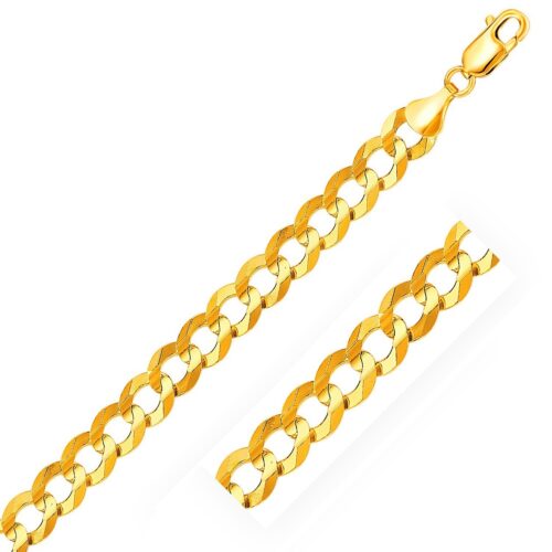 Size: 24” – 14k Yellow Gold Solid Curb Chain (10.00 mm)