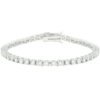 Silvertone Finish Victorian Cubic Zirconia Tennis 8 Inch Bracelet