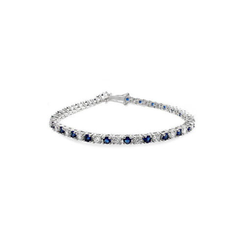 Sapphire Blue Cubic Zirconia Tennis Bracelet