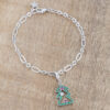 Christmas Tree 0.35ct CZ Rhodium Holiday Charm Bracelet