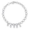 .55 Ct Stunning 8″ Rhodium Bracelet with CZ Charms