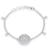 .5 Ct Rhodium Bracelet with Interlocking Circles and CZ
