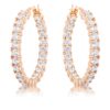Rose Gold Plated CZ Hoop Earrings