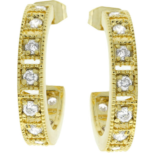 Roma Goldtone Finish Hoop Earrings