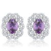 Amethyst Oval Stud Earrings