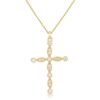 Delicate Vintage Gold Plated Clear CZ Cross Pendant