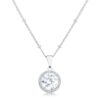 3Ct Rhodium Clear CZ Round Halo Satellite Pendant