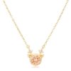 Gold Plated Reversible Champagne CZ Reindeer Pendant