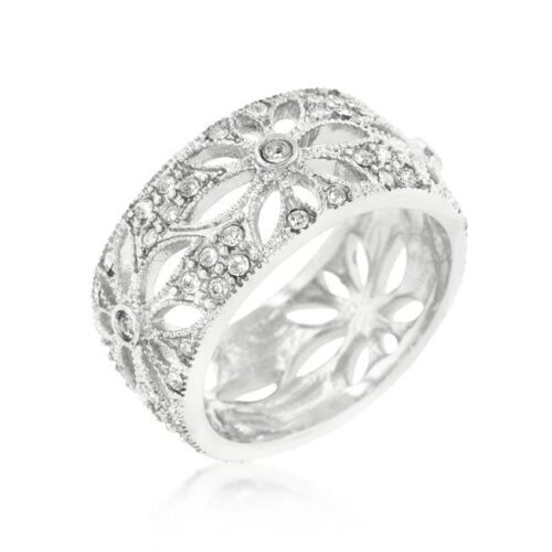 Crystal Floral Filigree Band