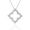 Size: 16” – 14k White Gold Diamond Cut-out Flower Pendant (1/3 cttw)