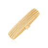 Size: 7” – 14k Yellow Gold High Polish Thick Braided Bracelet (14.5mm)