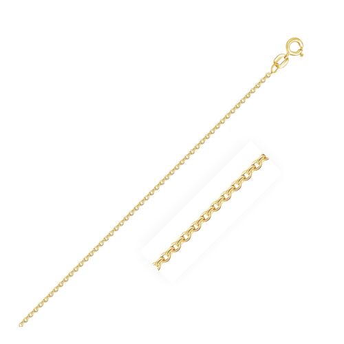 Size: 16 – 18k Yellow Gold Diamond Cut Cable Link Chain (1.10 mm)