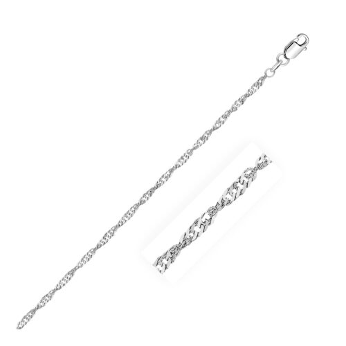Size: 16” – 14k White Gold Singapore Chain (2.10 mm)