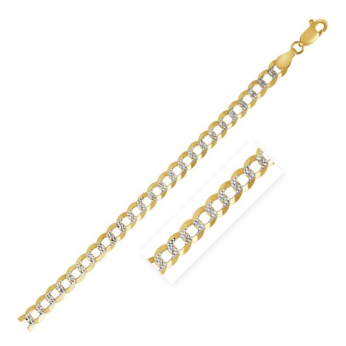 Size: 16” – 14k Two Tone Gold Pave Curb Chain (3.20 mm)