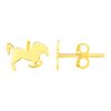 14K Yellow Gold Horse Earrings
