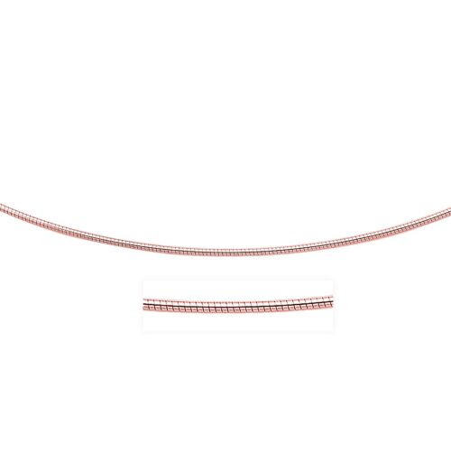 Size: 17” – 14k Rose Gold Necklace in a Round Omega Chain Style
