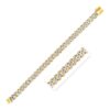 Size: 8” – 14k Two Tone Gold Curb Chain Bracelet with Diamond Pave Links
