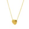 Size: 18 – Small Puffed Heart Necklace in 14K Yellow Gold