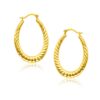 14k Yellow Gold Hoop Earrings with Textured Details
