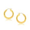 14k Yellow Gold Polished Hoop Earrings (5×30 mm)