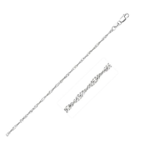 Size: 18” – 14k White Gold Singapore Chain (1.80 mm)
