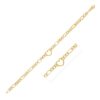 Size: 7 – Figaro Chain Heart Bracelet in 10K Yellow Gold (4.50 mm)