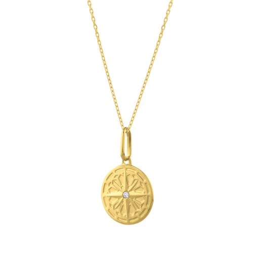 Size: 18 – North Star Talisman Necklace in 14K Yellow Gold
