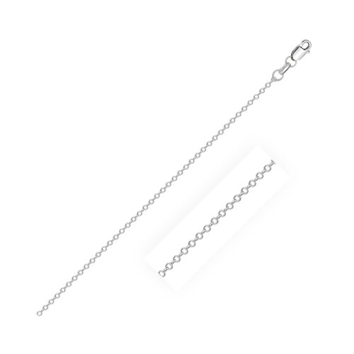 Size: 16 – 18k White Gold Diamond Cut Cable Link Chain (0.80 mm)