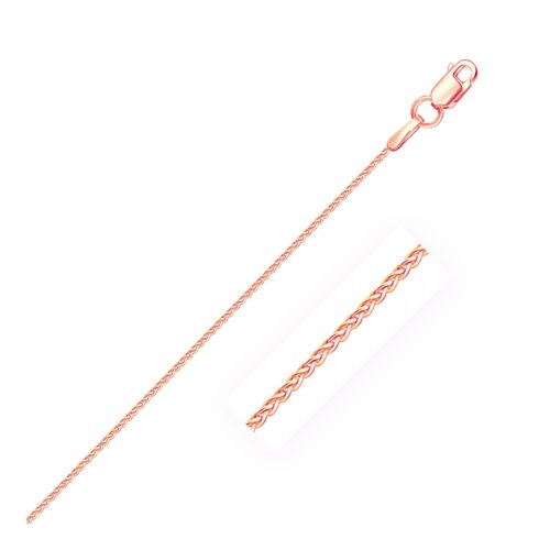Size: 18 – 14k Rose Gold Round Wheat Chain (1.00 mm)