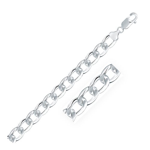 Size: 22” – Rhodium Plated Sterling Silver Curb Style Chain (8.40 mm)